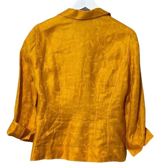 Jones New York Linen Jacket Size 6 Womens Jacket Orange Gold - Picture 3 of 10